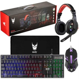 Resim İzoly MK240 Oyuncu Kablolu Q Klavye + Mouse + Kulaklık Set 