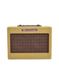 Resim Fender 0234811000 Mini '57 Twin Tweed Pilli Elektro Gitar Amfisi Vintage Tweed Görünümü Gerçek Ahşap Kabin Ve Distortion Efekti 