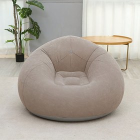 Resim 1 adet Büyük Şişme Bean Bag Koltuk - Taşınabilir ve Yıkanabilir PVC Lounger, Oturma Odası, Kamp ve Açık Hava Kullanımı için - Gri, Kamp Mobilyası | Şık Bean Bag | Dayanıklı PVC Malzeme 