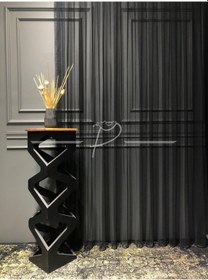 Resim Tül Perde Siyah Grek Tül Etek Kurşunlu (1 e 3 Sık Pileli) Çok Renkli 
