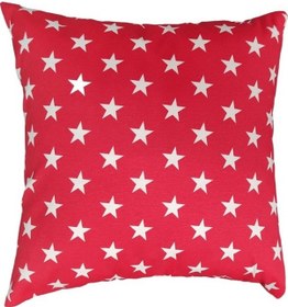 Resim Yıldız Desenli Kırmızı Yastık Kılıfı 43X43 Cm 