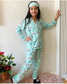 Resim Kıpırık Baby Erkek Çocuk Düğmeli Panda Desenli Uzun Kollu Pijama Takımı-994 Mavi 