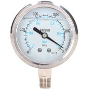 Resim Moveevo Stainless Steel Vakum Basınç Ölçer, 1/4" Npt Bağlantı, -0.1 0 Mpa Aralığı, Su Ve Yağ İçin Uygun, Çift Ölçekli 