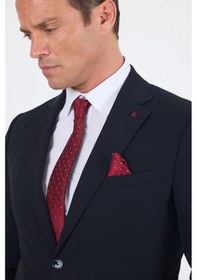 Resim İmza Siyah Mono Yaka Yarım Astar 6 Drop Slim Fit Beli Lastikli Takım Elbise 1001250121 Siyah 