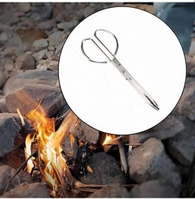 Resim Trendooze Kamp Barbekü Ateşi İçin Koyu Renk Büyük Toplama Kelepçesi 