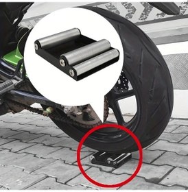 Resim Cloudstore Siyah Motorcycle Bakım Rulosu Dayanıklı Çelik Sokak Motosikletleri İçin Aksesuar 