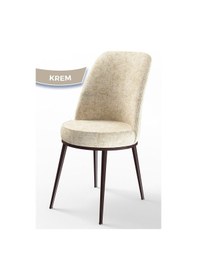 Resim Canisa Concept Dexa Serisi Krem Renk Sandalye Mutfak Sandalyesi, Yemek Sandalyesi Ayaklar Kahverengi Krem 
