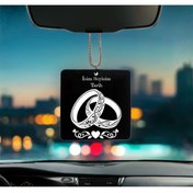 Resim Genel Markalar Yüzük Nişan Desenli Kişiye Özel İsimli Tarihli Pleksi Dikiz Ayna Süsü 