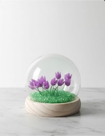 Resim Ev Dekorasyon Dekoratif Lale Çiçek Gece Lambası Led Işıklı Kristal Taşlı Yeşil 