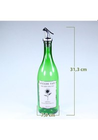 Resim Yağdanlık Sosluk Sirkelik Özel Akıtıcılı Çimen Yeşili Ay Çiçek Etiketli 750 Ml 