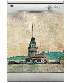 Resim Jasmin2020 Bulaşık Makinası Sticker Kaplama Etiketi Kız Kulesi Vintage 