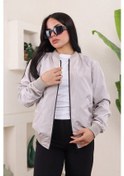 Resim Kadın Tam Kalıp Bomber Ceket Krem Bndk K 