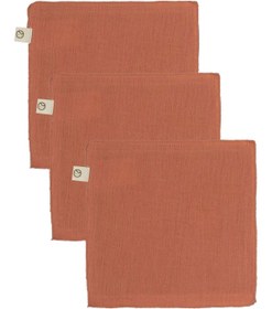 Resim 3'lü Müslin Ağız Bezi Yenidoğan Pembe Organik Pamuk - Pembe / 15x15 cm 