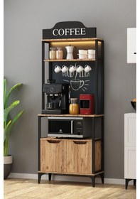 Resim Peru Kahve Köşesi Mikrodalga Fırın Bölmeli Ajda Ledli Çok Amaçlı Mutfak Dolabı Atlantik Çam Atlantik Çam 