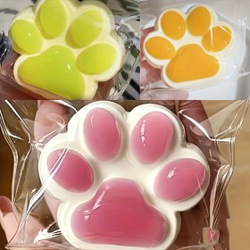 Resim Taba Squishy Fufu Üzüm kedi PATI, yeşil kedi PATI, meyve Portakal kedi PATI Yoğurma Eğlencesi, yeni kil kedi patisi yoğurma eğlencesi, doğum günleri ve festivaller için mükemmel hediye, yapışkan pirinç sıkma duyusal oyuncaklar 
