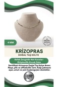 Resim OSMANLI DEĞERLİ TAŞ Sertifikalı Krizopras Doğal Taş Kolye 4mm 