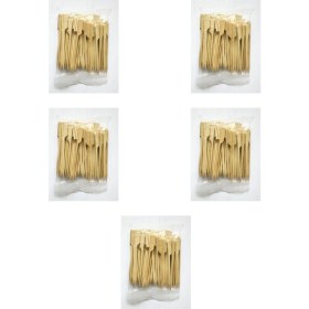 Resim Ahşap Yassı Tutamaklı Saplı Çöp Şiş - Boy : 12 Cm. - 100 Adetlik 5 Paket 