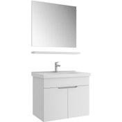 Resim KALE Stora 80 Cm Parlak Beyaz Banyo Dolabı Takımı 