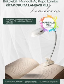 Resim Hanedanev Bükülebilir Mandallı Kitap Okuma Işığı Yaylı Pilli Ledli Kitap Okuma Lambası 