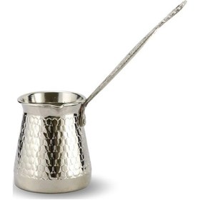 Resim Kalın Nikelli Petek İşlemeli Bakır Cezve 4 Fincanlık 