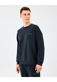 Resim Skechers M Loose Crewneck Sweatshirt Erkek Siyah Sweatshirt S2510041-3817 Siyah 