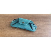 Resim Sumerian Leather Craft Deri Gözlük Kılıfı Yeşil + Anahtarlık 