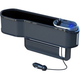 Resim Rogfer Dijital Ekran Çok Fonksiyonlu Süper Hızlı Şarj Araba Koltuğu Boşluk Saklama Kutusu, Model: Kablosuz Şarj Olmadan 