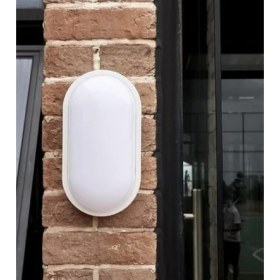 Resim Esmo Home 20W Oval Beyaz LED Armatür - IP65 Su Geçirmez Tavan/duvar Lambası, 6500K Beyaz Işık, 2000 Lümen, 27X16.7 Cm, Iç ve Dış Mekan Kullanıma Uygun, Banyo Balkon Bahçe Aydınlatması 