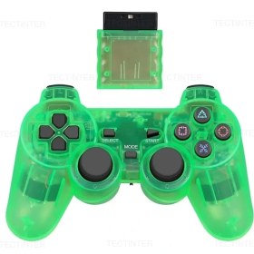 Resim Kepang Yeşil-Sony Ps2 Kablosuz Denetleyici Gamepad Playstation 2 Joystick Konsolu Için Ps2 Için Sony Ps1 Şeffaf Renk (Yurt Dışından) 
