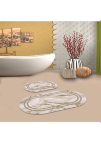 Resim Multi Kaymaz Taban Oval Banyo Paspas Takım Bb-111 çok renkli 