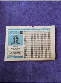 Resim 12 Mart 2008 Takvim Yaprağı - Nostaljik Koleksiyonluk Takvim Yaprağı 