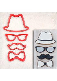 Resim Adam Bıyıklı Kurabiye Kalıp Set 4 Lü 