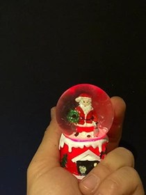 Resim Lapidaria Noel Baba Yılbaşı Temalı Işıklı Kar Küresi Minik Boy ve PapatyaKolye 