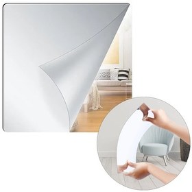 Resim Ayt Sunup Sn-24977 30x30cm Kendinden Yapışkanlı Esnek Pvc Duvar Aynası Panel Sticker Çıkartma Ayna Gri 