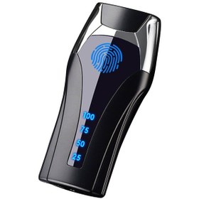 Resim Dokunatik Led Göstergeli Usb Şarjlı Tesla Çakmak Siyah 