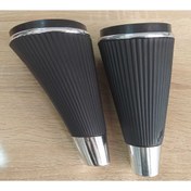 Resim decobay Lüks Kaliteli Koltuk Kanepe Mobilya Ayağı Sementa 15 Cm Siyah Krom 