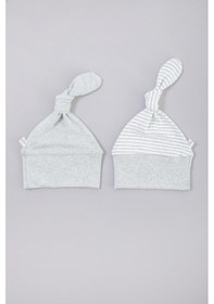 Resim Organicera Organik Yenidoğan Şapka, 2 Li Set , Aqua Melange Mint 