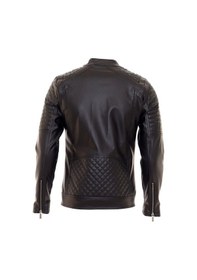 Resim Oliggopol Erkek Siyah İç Cepli Slim Fit Deri Ceket Çok Renkli 