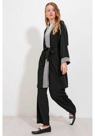 Resim Bigdart Gabria Uzun Kimono Takım Siyah 