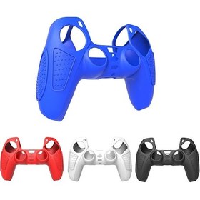 Resim Ps5 Gamepad İçin Silikon Koruyucu Kılıf Kaymaz Yumuşak Silikon Kapak, Renk: Mavi 