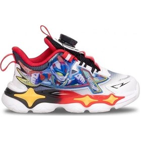 Resim Pepino Py26-2206 Patik Erkek Çocuk Işıklı Akıllı Bağcıklı Yürüyüş Ayakkabısı Beyaz - Kırmızı 