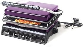 Resim Ultra Plus Organik Demir Döküm Izgara& Tost Makinası Lila Izgara Aparatlı,Fırçalı,Yağdanlık 