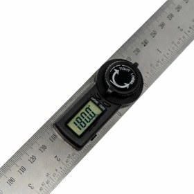 Resim Badem10 Dijital Açı Uzunluk Ölçü Aleti Profesyonel Hassas Elektronik Açı Ölçer Cetvel 360 Derece Ölçüm 