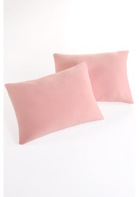 Resim Örme %100 Pamuk Flaplı 2 Adet Yastık Kılıfı 50 70 Cm Somon 