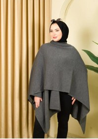 Resim 02Lady Fashion kadın düz renk şal panço 