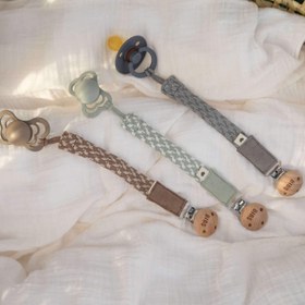 Resim BIBS Paci Braid Emzik Askısı - Cloud / Iron 