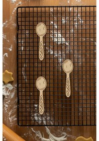 Resim Antik Kaşık Kurabiye Kalıbı, Hamur Şekillendirici, Bisküvi Kalıbı, Kolay Kesim Ucu Beyaz 