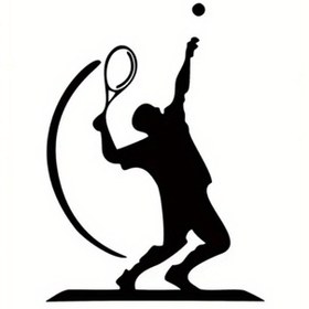 Resim Tenis Oyuncusu Vinil Araba Dekalı - Raket Spor Servis Silüeti Stickerı Araçlar, Motosikletler, Gitarlar, Çantalara - The Racquet Club tarafından Dayanıklı Otomobil Aksesuarı 