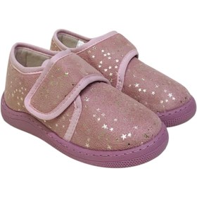 Resim Stella Pendenza Gül Kurusu Baskılı Kids Çocuk Ünisex Panduf Cırtlı Rahat Kaydırmaz Taban Ev Patiği Ayakkabı KP-2007 