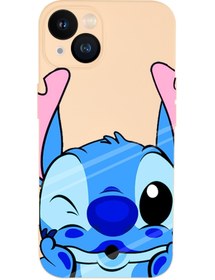 Resim mooodcase Iphone 13 Uyumlu Stitch Desenli Kamera Lens Korumalı Darbe Emici Silikonlu Lansman Kılıf 